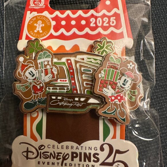 2025 Disney Parks Contemporary Resort Christmas Gingerbread Holiday LE 3500 Pin - Picture 1 of 3